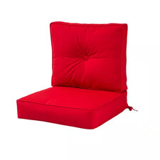 Sunbrella Canvas Jockey Red 24 In. X 24 In. 2-Piece Deep Seating Outdoor Lounge