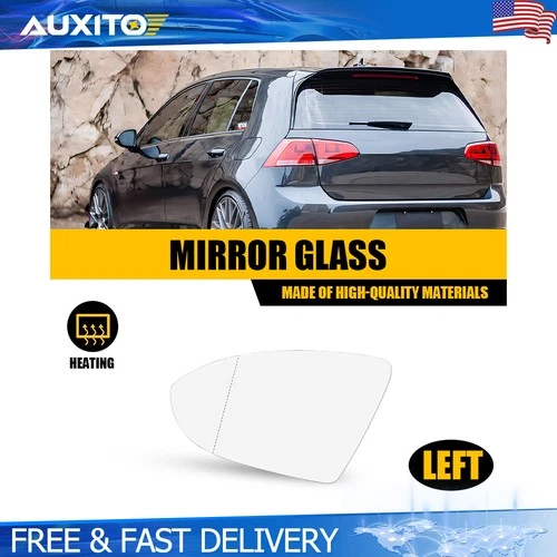 Left Driver Side Heated Mirror Glass For Volkswagen Golf MK7 GTI R eGolf Jetta