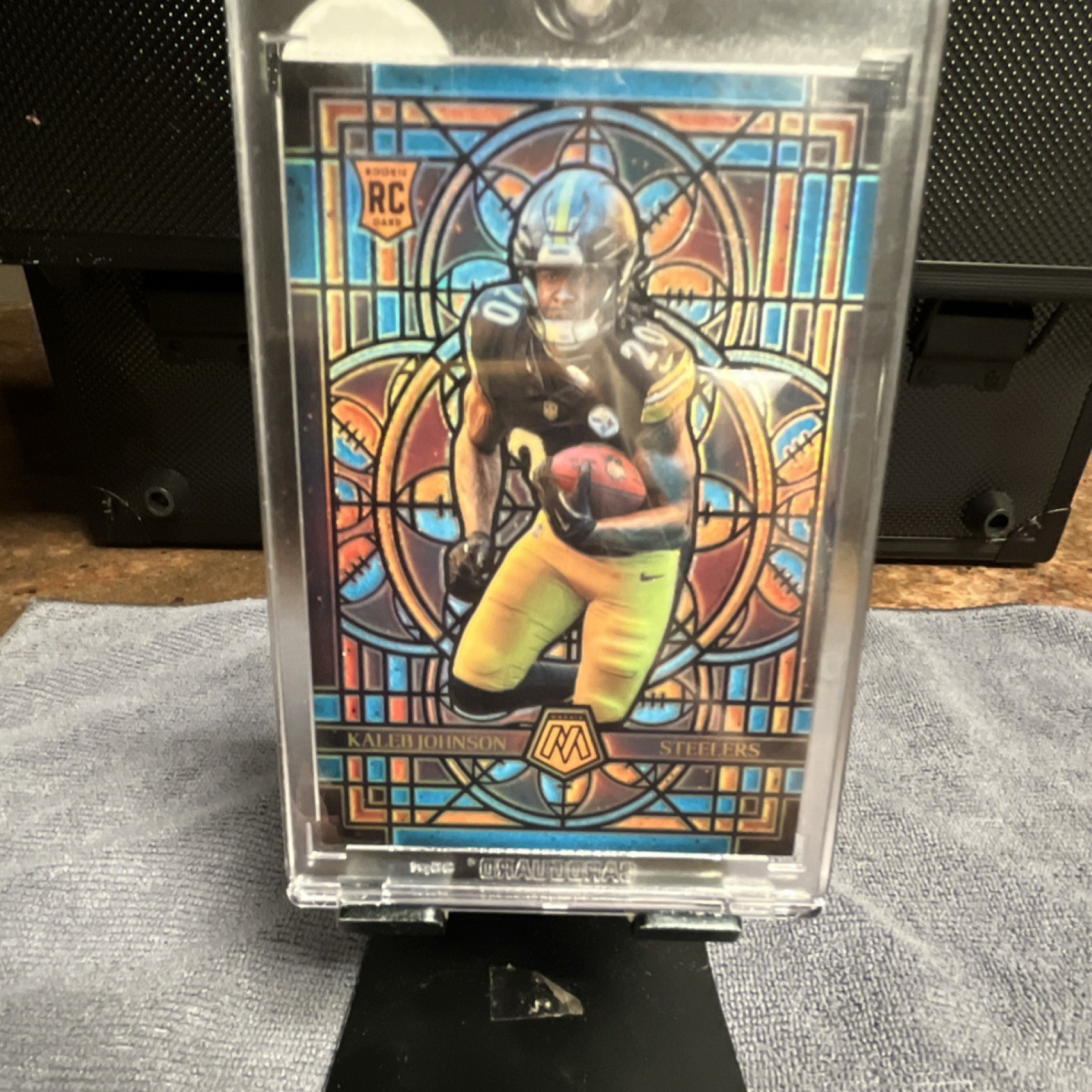 Panini 2025 Mosaic Stained Glass Rookie Kaleb Johnson Steelers #21 Football Card