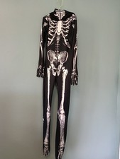 Skeleton Hoodie Full Body Jumpsuit Kids M suit Halloween Costume Allover Print