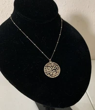 Silpada Cut Above N2328 Necklace Sterling Silver Filigree Disc Beaded Chain 18”