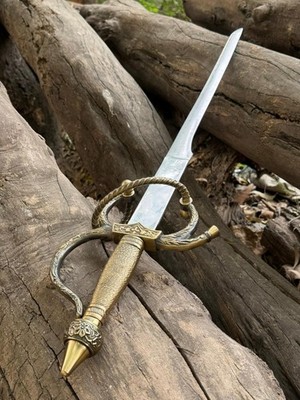 Handmade legend of steel, Templar Knight Sword Rapier Sword, Leather Sheath Gift