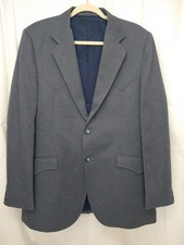Circle S Vegas Western Blazer Sport Coat Jacket Gray 42L Cowboy Made in USA