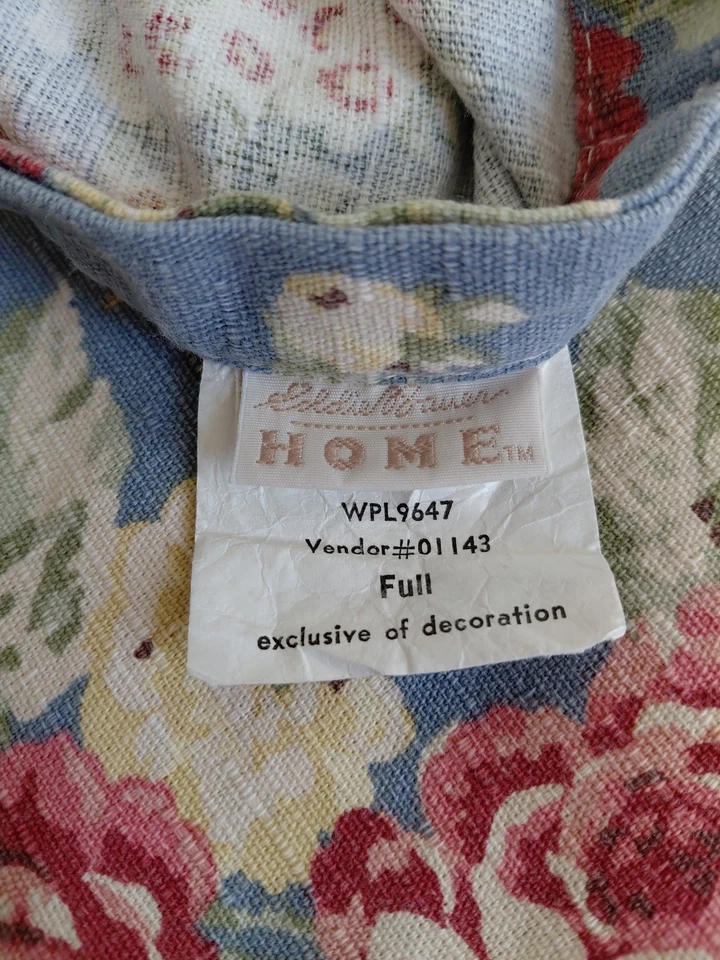 Vintage Eddie Bauer Home Full Duvet Cover 100% Cotton Made In USA 90s Floral - Image 2 of 4