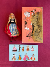 Vintage 1950s Flagg 7" Flexible Doll With Blonde Hair  Dress  Box