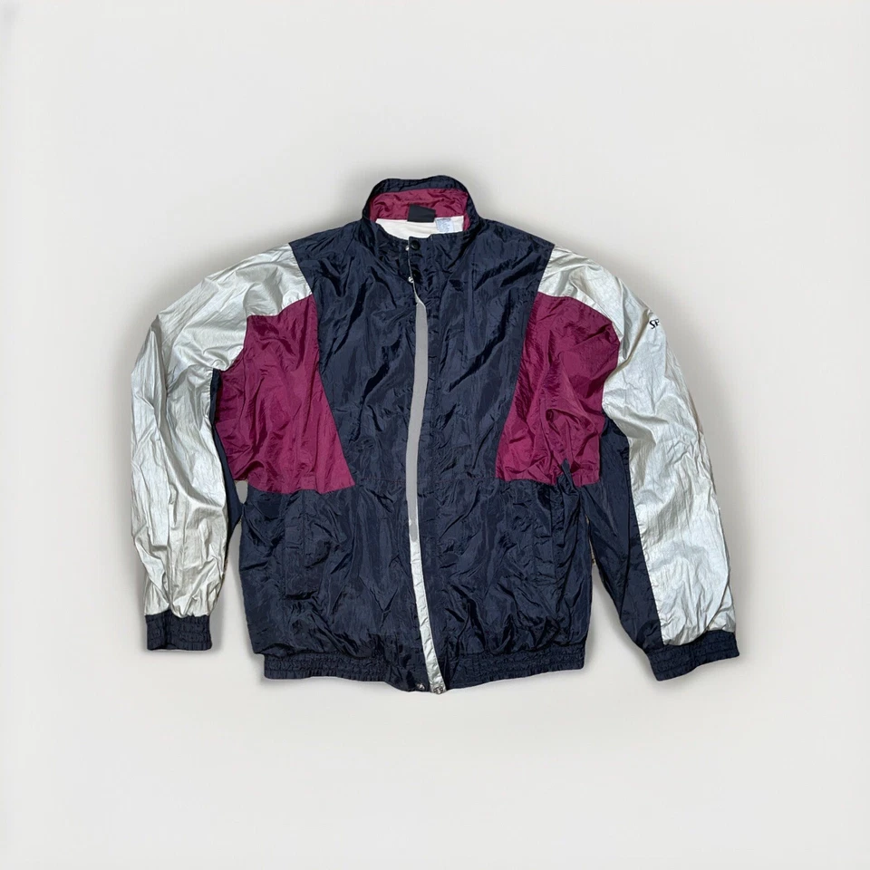 ВИНТАЖНАЯ мужская ветровка Spalding куртка размер большой черный серый Marron разминка - Изображение 3 из 4