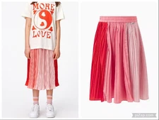 MOLO KIDS BESS SKIRT CONFETTI ACCORDION PLEATED MIDI PULL ON  CREPE  13-14