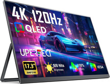 UPERFECT Portable Monitor 4K 120HZ QLED 17.3 Inches, USB-C HDMI