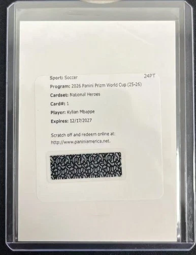 2026 Panini Prizm FIFA World Cup Kylian Mbappe National Heroes Auto