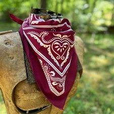 Western Bandana Scarf - Red Wine