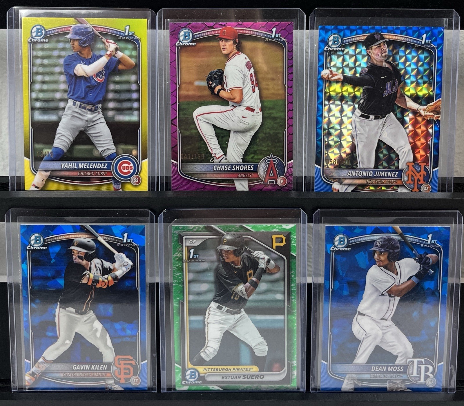 MLB 1st Bowman Chrome Baseball Card Lot of 6! Yahil Melendez /75 Shores Jimenez