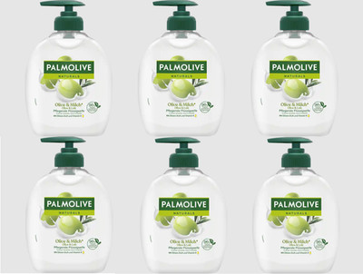 Handseife 6 x Palmolive Naturals Milch & Olive Flüssigseife 300ml Vorrat Seife