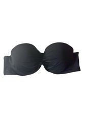 Victoria's Secret Black Bandeau Bikini Top Strapless Swimwear Underwire L NWOT