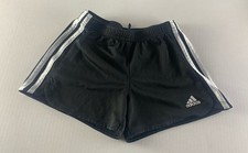 Girls Adidas Shorts Size M 10-12 Black White Stripes Athletic Summer