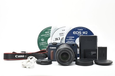 Canon EOS M2 18.0MP Digital Camera Bay Blue EF-M 18-55mm IS STM Used Near Mint