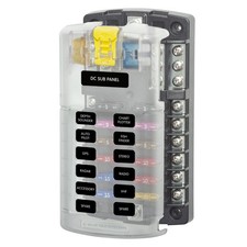 ST Blade Fuse Block 12 Circuit with Ground and Cover, 100 Amps, 5026