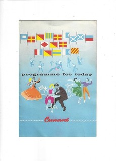 Cunard Line Programme of Events Tourist Class Sunds Sept. 15 1963 RMS Queen Mary