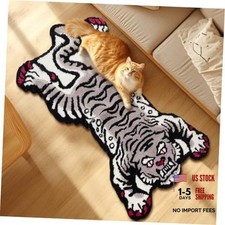 Gray Tibetan Tiger Hallways Bathroom Runners Rug Bath Mat Non 40"W x 60"L Grey