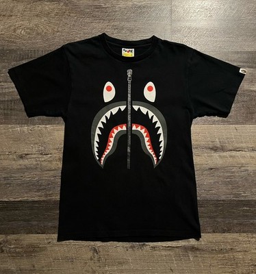 POTR A Bathing Ape Shark Face Black T Shirt Size Small Authentic 100%