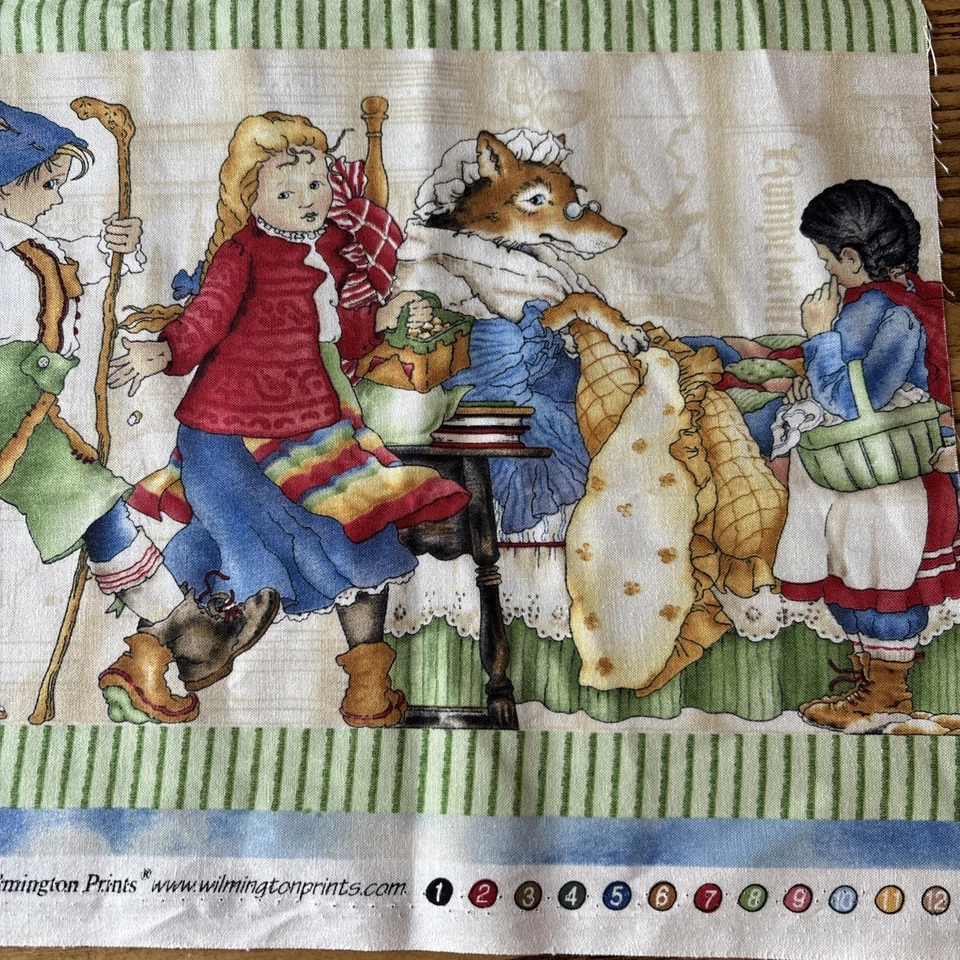 1/2 Yd Tidings & Tales Wecker-Frisch Fabric Frog Prince Red Riding Hood 3 Pigs + - Image 3 of 4