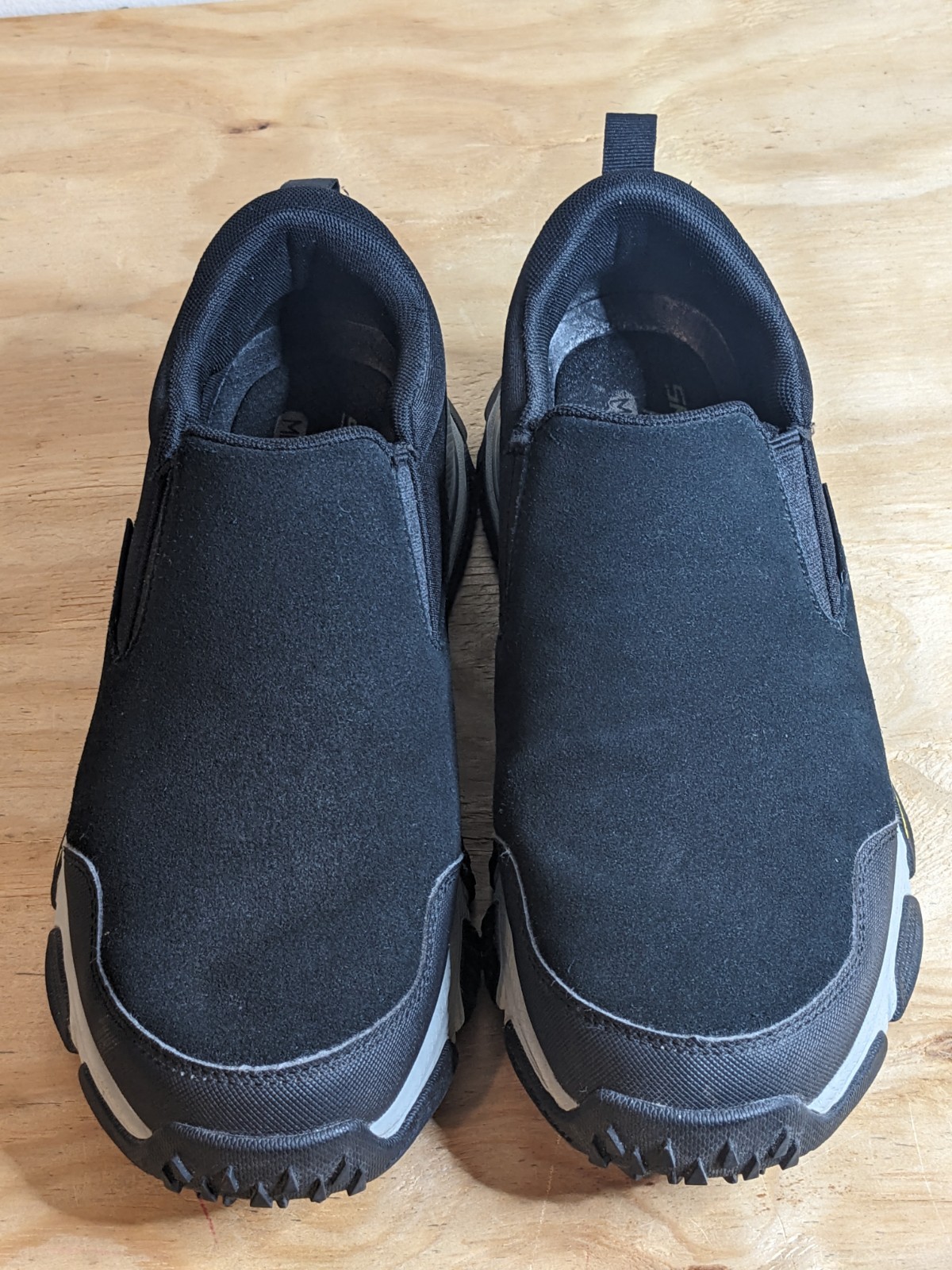SAOLA Scarpe slip on uomo Skechers taglia 10 impermeabili nero grigio suola Goodyear outdoor