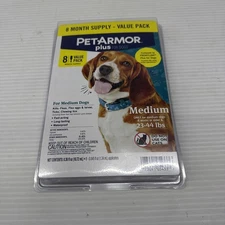 PetArmor Pus for Dogs Kills Fleas, Ticks, + Chewing Lice 8-Pack Medium 23-44lbs
