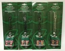 Lot Of 4 Department 56 Village Mercury Glass Ornaments Houses Buildings NEW