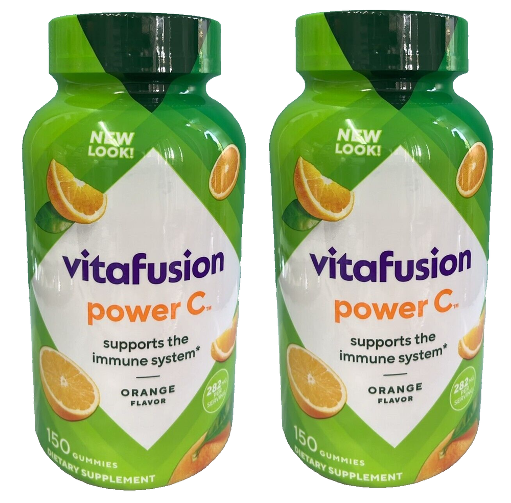 2x Vitafusion Power C Vitamin Gums for Immune Support, Orange Flav, 300 count