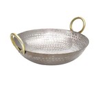 Heavy Iron Base Hammered Deep Frying  Kadhai with Handle for Kitchen (2.0 Litre)