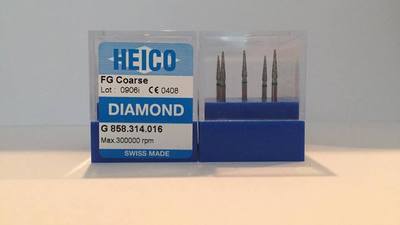 DIAMOND BURS HEICO FG COARSE G:858.016 5pcs (SWISS MADE)