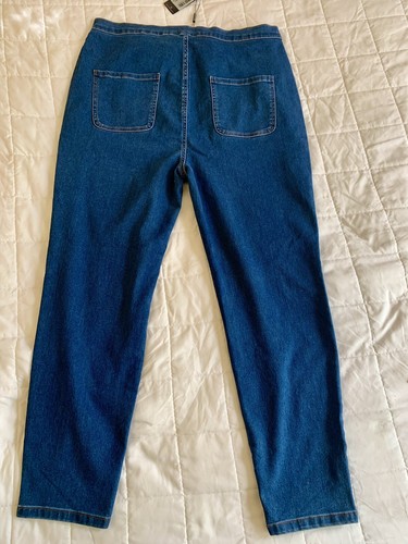 Pretty Little Thing Jeans Sz 16 Plus Mid Rise Blue Stretch Comfortable