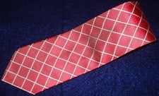 ZADI ANDREW'S TIES LIGHT RED/WHITE CROSS STRIPE TIE - NECK TIES - DESIGNER TIES.