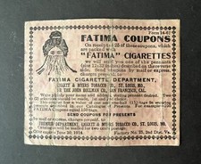 1909-1914 Fatima Cigarette Prize Coupon T200 T222 tobacco baseball card brand