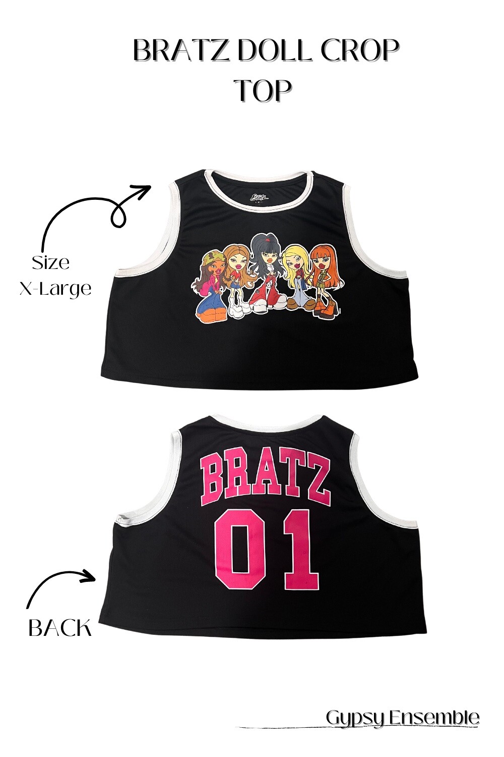 Bratz Y2k T-Shirt Crop top Y2k Vintage 90s Rave cyberpunk era retro fashion XL