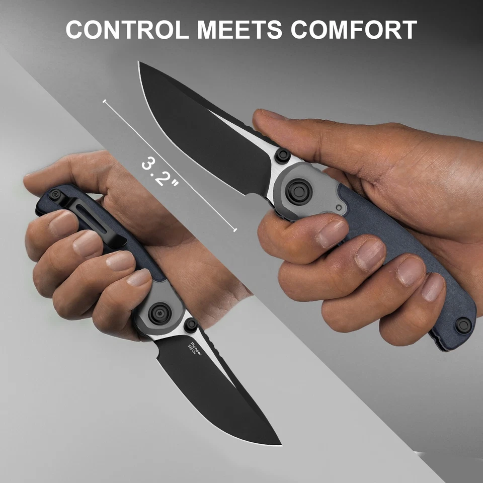 Cuchillo Plegable Kizer PIONEE Punto de Caída S35VN Hoja Cañón y Mango de Titanio Foto 3 de 4