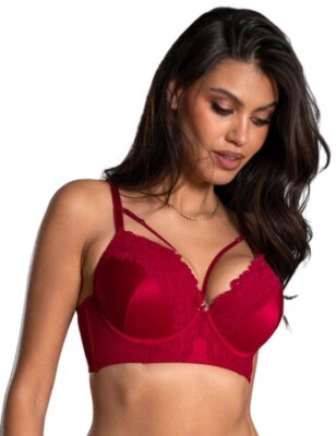 Pour Moi Lavish Longline gepolsterter Push Up BH mit Bügel in Rot