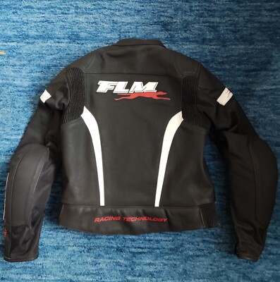 Damen Motorrad Leder Jacke von FLM Racing Technology + Rückenprotektor