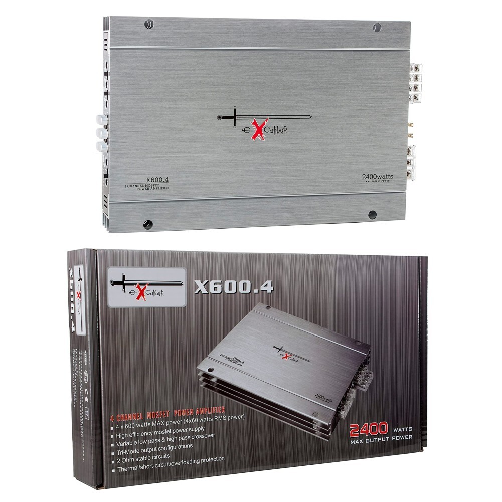 Amplificateur Voiture Excalibur X600.4 - 4 Canaux, 4x60W RMS - Neuf - Puissance 600W