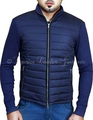 knitted sleeve bomber jacket