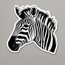 Zebra Head Sticker "3x2.5”