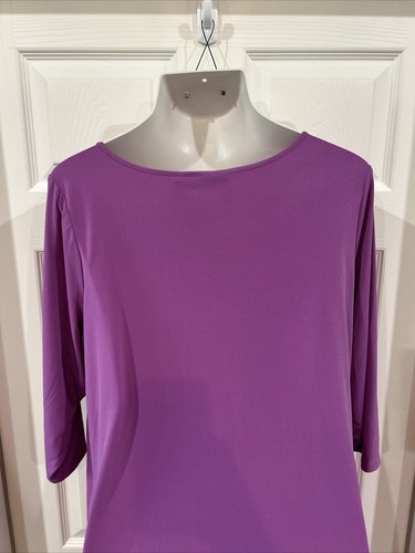 Susan Graver Modern Essentials Mauve Liquid Knit Top Blouse Tunic Plus Size 1X - Picture 7 of 9