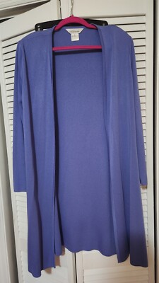 3 pc womens perriwinkle suit by Missook, Xl skt & shell, L tunic jacket
