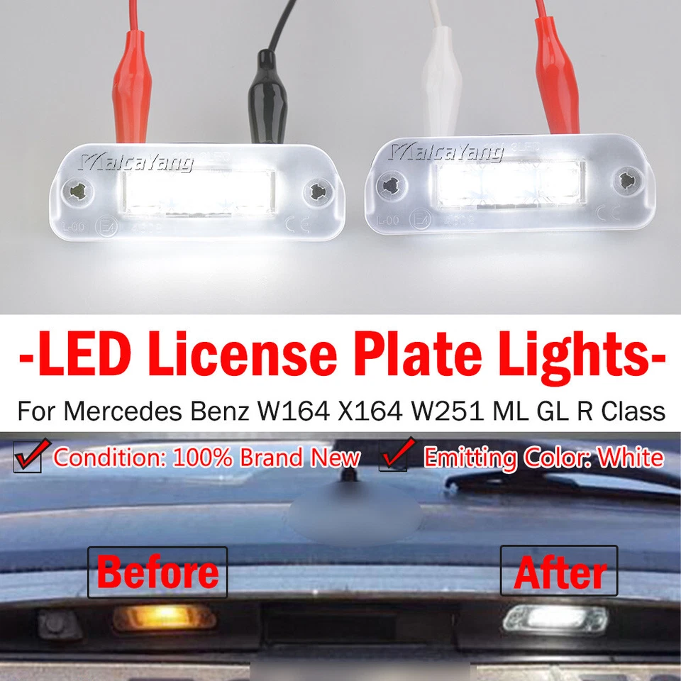 Left&Right LED Number License Plate Lights For Mercedes Benz GL Class 2007-2012 - Image 4 of 4