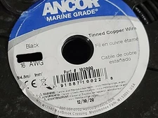 Ancor #16awg 26x30 Marine Grade Tinned Copper Boat Cable BC-5W2 600V Black /50ft