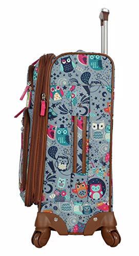 Lily Bloom Luggage Large Expandable Design Pattern Suitcase With Spinner Wheels 