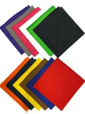 Pack of 5 X-Large Polyester Non Fading SOLID COLORS Bandanas 27 x 27 Inches