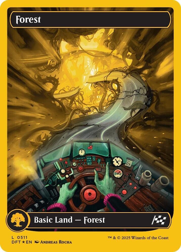 1x Aetherdrift First Place Foil Full Art Forest, Full Art Land