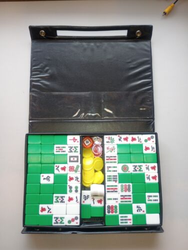 Vintage Chinese Mahjong Set Traditional 148 Tiles Mah-Jong Game Set With Case - Picture 1 of 5
