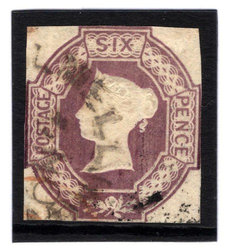 GB 6d EMBOSSED Stamp SG.59 RARITY *Dalmellington* Circular Scots CDS Cancel 1058 - Picture 3 of 4