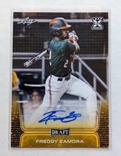 2020 Leaf Draft Freddy Zamora Gold Auto XRC Rookie #BA-FZ1 Milwaukee Brewers